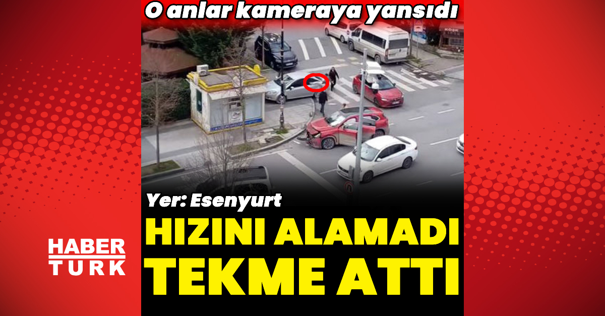 Esenyurt’ta kaza yapan sürücü diğer aracın camına tekme attı